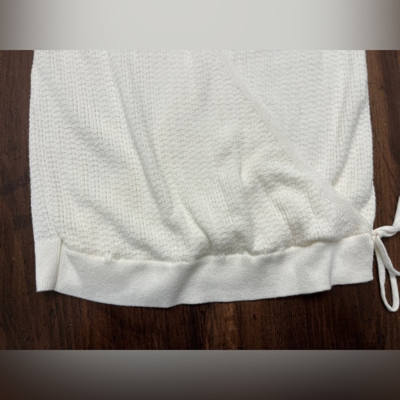 Jason Wu Wrap Front Top Tank Size XS Cream Knit Preppy Summer Spring Soft NWT - Picture 6 of 8